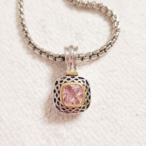 Elegant Pink Faceted Pendant necklace